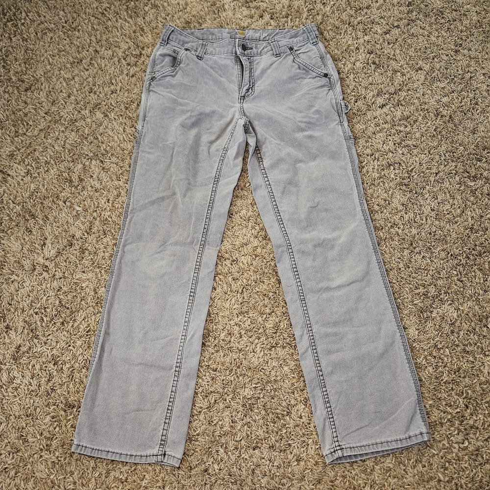 Carhartt Original Fit Canvas Work Pants Womens Size 6 Short Gray Straight Leg
